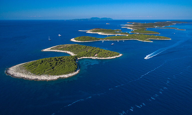 an aerial view of islands