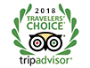 Tripadvisor 2016, 2017 & 2018 Travelers' Choice award 